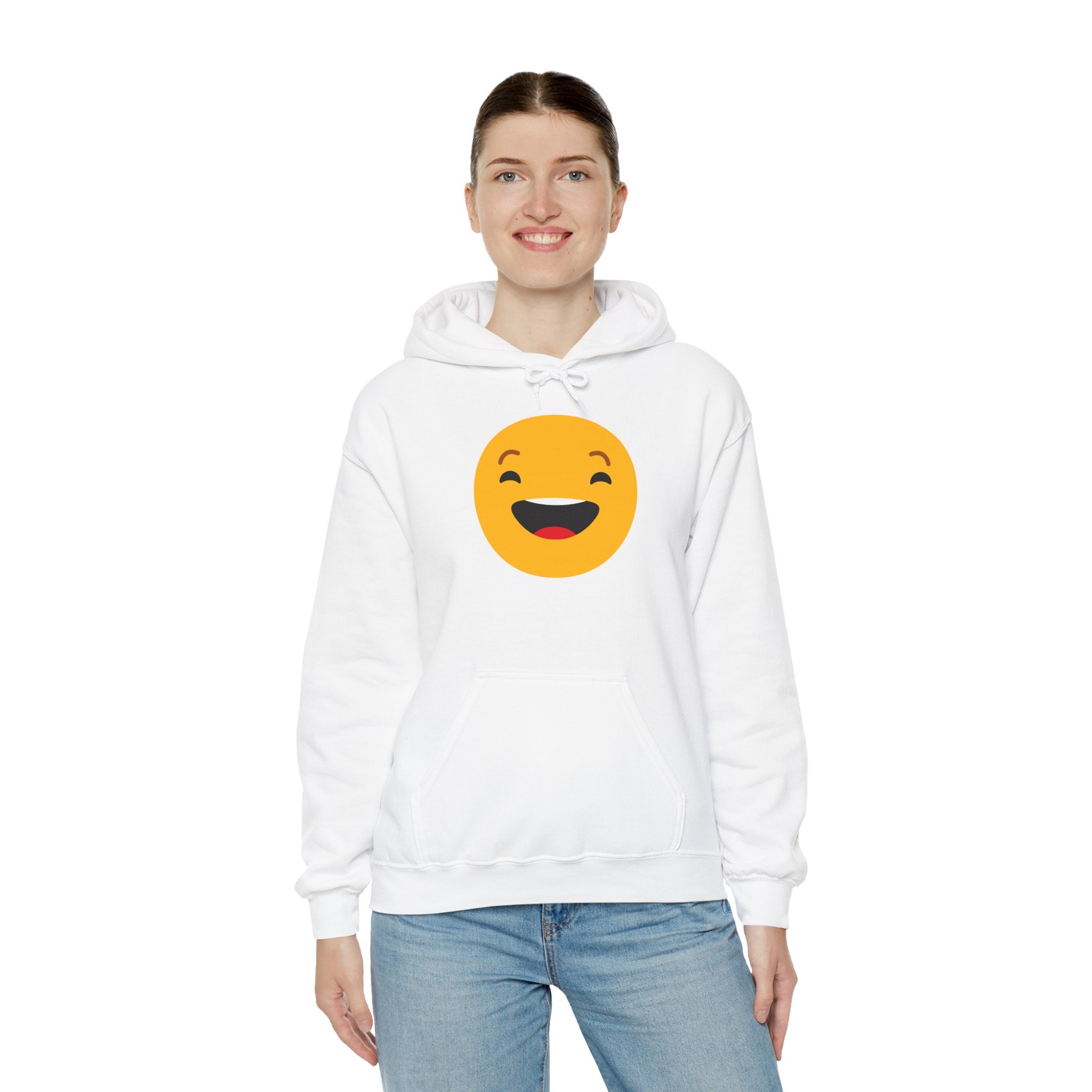 Funny Smile Emoji Hoodie - Unisex Heavy Blend™ Sweatshirt for Everyday Comfort